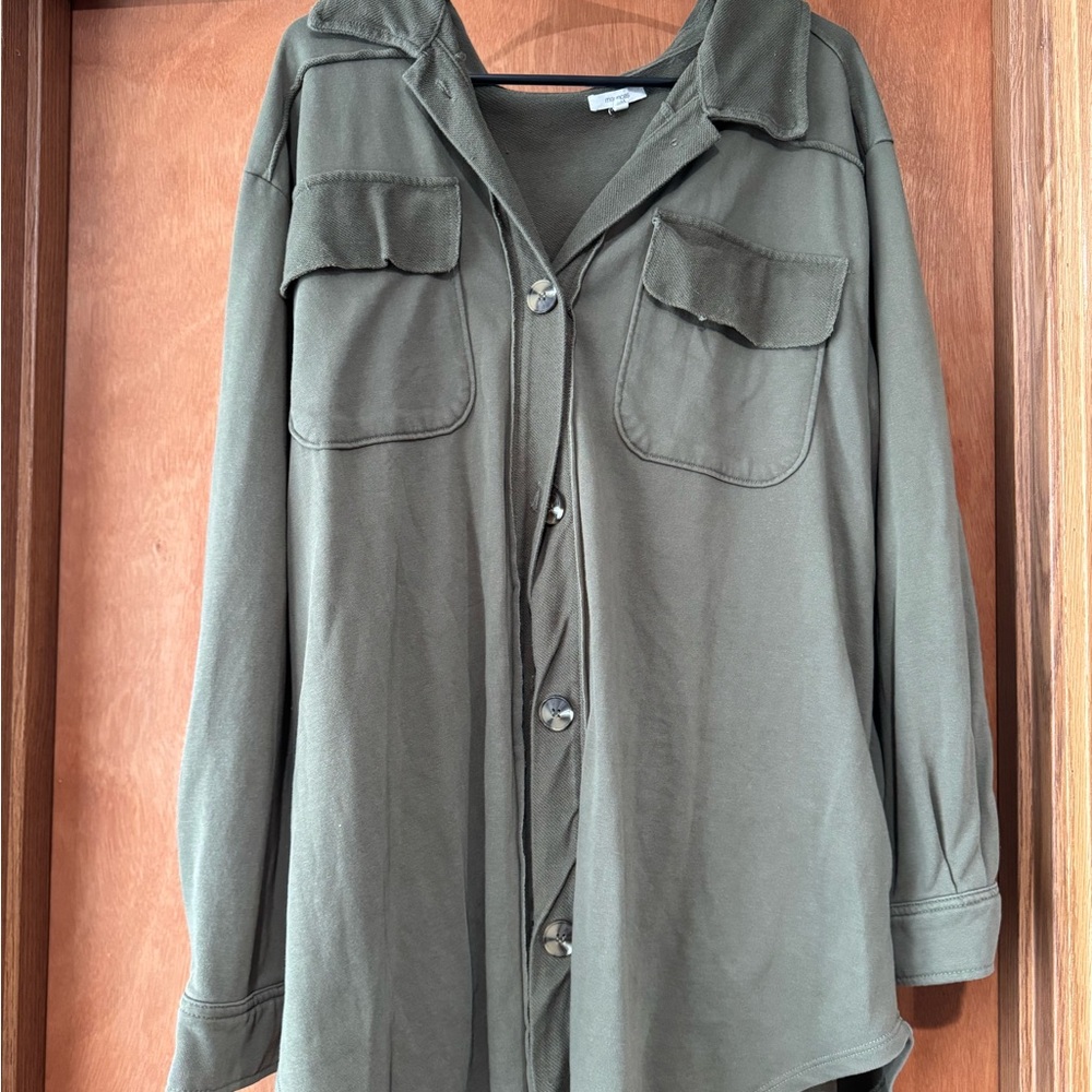 Maurices Olive Green Shacket
